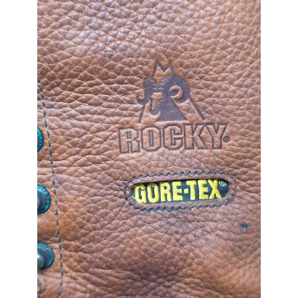Rocky 2841 Mens Brown Leather Gore-Tex Waterproof Lace Up Logger Boots 11 M - Picture 9 of 13